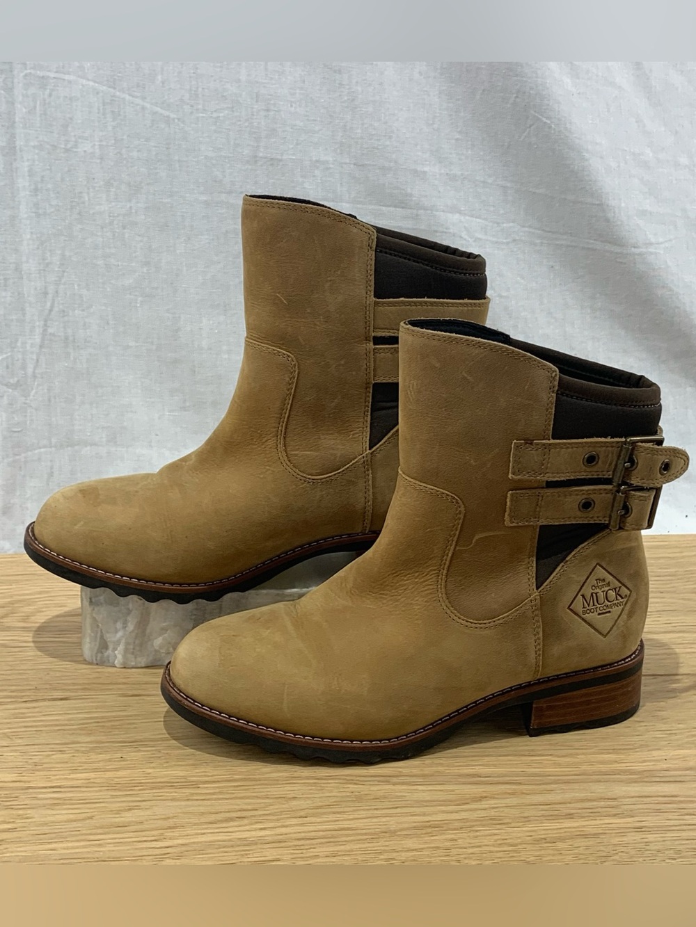The Original Muck Verona Boots Women’s Size 6 Tan Leather Heeled Boots